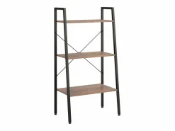 Estantería de pie 3 baldas marrón oscuro y negro 56x35x108 cm^Clicnbuy Sale