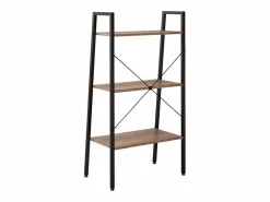 Estantería de pie 3 baldas marrón oscuro y negro 56x35x108 cm^Clicnbuy Sale