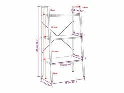 Estantería de pie 3 baldas marrón oscuro y negro 56x35x108 cm^Clicnbuy Sale
