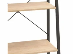 Clicnbuy Estantería de pie 5 baldas marrón claro y negro 56x35x174 cm Marru00f3n