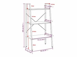 Clicnbuy Estantería|Estantería de pie 3 baldas marrón claro y negro 56x35x108 cm