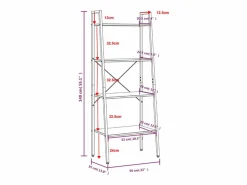 Clicnbuy Estantería|Estantería de pie 4 baldas marrón claro y negro 56x35x140 cm