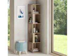 VS Venta-stock Estantería|Estantería de rincón Fiyi 5 huecos color Roble