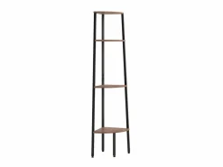 Estantería|Estantería esquina 4 baldas marrón oscuro negro 45,5x31,5x150cm ES576744