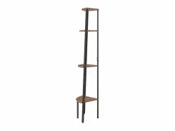 Estantería|Estantería esquina 4 baldas marrón oscuro negro 45,5x31,5x150cm ES576744