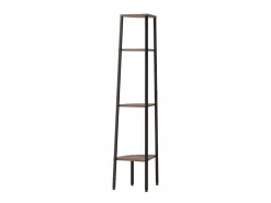 Estantería|Estantería esquina 4 baldas marrón oscuro negro 45,5x31,5x150cm ES576744
