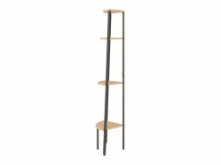 Clicnbuy Estantería|Estantería esquina 4 niveles marrón claro negro 45,5x31,5x150cm
