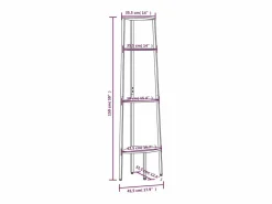 Clicnbuy Estantería|Estantería esquina 4 niveles marrón claro negro 45,5x31,5x150cm