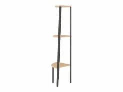 Clicnbuy Estantería|Estantería esquina 3 niveles marrón claro negro 45,5x31,5x120cm