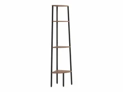 Clicnbuy Estantería|Estantería esquina 4 pisos marrón oscuro negro 45,5x31,5x150cm