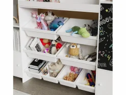 Accesorios De Almacenaje|Estantería infantil con 8 compartimentos y tablero de dibujo, color