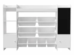 Accesorios De Almacenaje|Estantería infantil con 8 compartimentos y tablero de dibujo, color