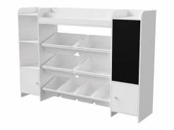 Accesorios De Almacenaje|Estantería infantil con 8 compartimentos y tablero de dibujo, color