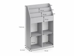 Vicco Estantería infantil 72x31.2x114.2 luigi Gris Outlet