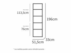 Estantería|Estantería Librería Estrecha Scaled 197x52x33 cm