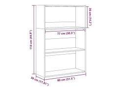 Estantería madera de ingeniería roble ahumado 80x30x114 cm^Clicnbuy Best