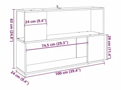 Estantería madera de ingeniería roble artisan 100x24x63 cm^Clicnbuy