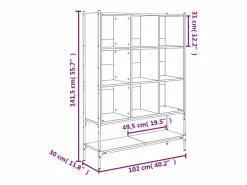 vidaxl Estantería madera de ingeniería roble Sonoma 102x30x141,5 cm Marru00f3n New