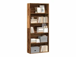 Clicnbuy Estantería madera ingeniería madera envejecida 80x30x189 cm Marru00f3n Clearance
