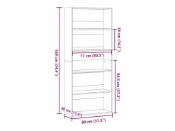 Clicnbuy Estantería madera ingeniería madera envejecida 80x30x189 cm Marru00f3n Clearance