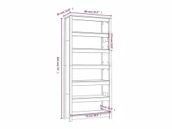 Clicnbuy Estantería madera maciza de pino blanca 80x35x183 cm Blanco Discount