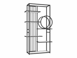 Estantería metálica - 100 x 30 x 180 cm - tubo de acero macizo - estructura geométrica - MDF + Metal - blanco +^Merax Hot