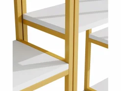 Estantería moderna 160x29,5x180 cm - Estantes a varios niveles - Estructura de tubos de acero y MDF - Forma rectangular - y blanco^ModernLuxe Hot