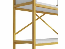 Estantería moderna 160x29,5x180 cm - Estantes a varios niveles - Estructura de tubos de acero y MDF - Forma rectangular - y blanco^ModernLuxe Hot