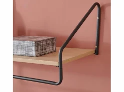 Estantería mural de madera y metal L90 cm NELO^ Online