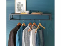 Mueble Perchero|EstanterÃa mural de madera y metal L90 cm GRIF Métal