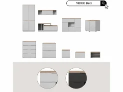 Vicco Estantería para carpetas /sonoma 82x50x179 betti Blanco New