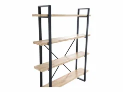 Basic Estantería|Estantería Plank 4 estantes metal roble nordish/negro 180x150x30 cm Adec