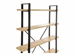 Basic Estantería|Estantería Plank 4 estantes metal roble nordish/negro 180x150x30 cm Adec