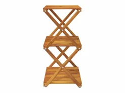 Estantería plegable 3 alturas madera acacia marrón 43x31x63 cm^Clicnbuy