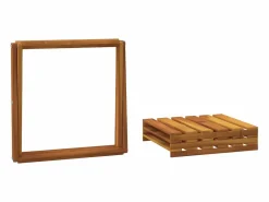 Estantería plegable 3 alturas madera acacia marrón 43x31x63 cm^Clicnbuy