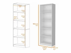Estanteria Recta 4R Home en Melamina con 5 estantes , 180.59 cm X 62.73 cm X 29.71 cm ,^TuHome Discount