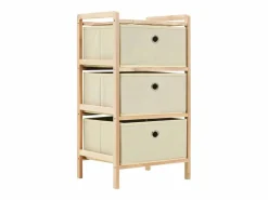 vidaxl Estantes con 3 cestas de tela 2 unidades madera de cedro Beige Sale