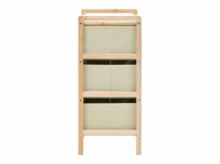 vidaxl Estantes con 3 cestas de tela 2 unidades madera de cedro Beige Sale