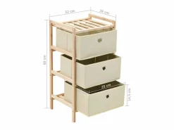 vidaxl Estantes con 3 cestas de tela 2 unidades madera de cedro Beige Sale