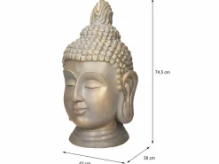 Estatua cabeza de Buda 74,5 cm aspecto bronce en poliresina^ECD Germany Clearance