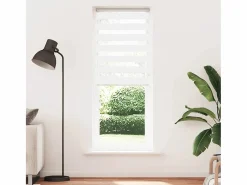 Clicnbuy Estor cebra 90x200 cm tejido ancho 85,9 cm poliéster Blanco Discount
