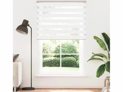 Clicnbuy Estor cebra 140x200 cm tejido ancho 135,9 cm poliéster Blanco Best