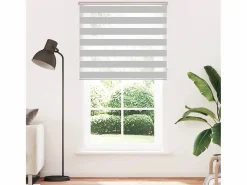 Clicnbuy Estor cebra claro 120x200cm tejido ancho 115,9cm poliéster Gris Outlet