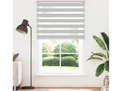 Clicnbuy Estor cebra claro 145x200cm tejido ancho 140,9cm poliéster Gris Outlet