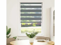 Clicnbuy Persianas De Interior|Estor cebra oscuro 75x100cm tejido ancho 70,9 cm poliéster