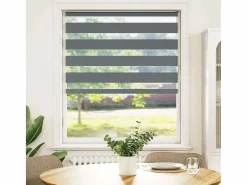 Clicnbuy Persianas De Interior|Estor cebra oscuro 100x150cm tejido ancho 95,9cm poliéster