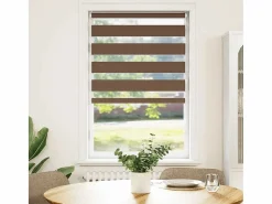 Clicnbuy Estor cebra marrón 90x100 cm tejido ancho 85,9 cm poliéster Marru00f3n New