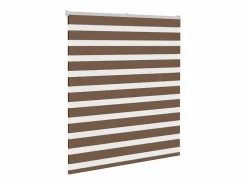 Clicnbuy Persianas De Interior|Estor cebra marrón 135x100 cm tejido ancho 130,9 cm poliéster