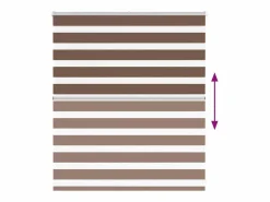 Clicnbuy Persianas De Interior|Estor cebra marrón 135x100 cm tejido ancho 130,9 cm poliéster