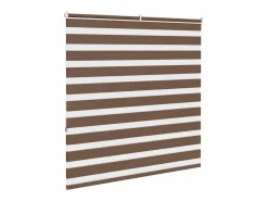 Clicnbuy Estor cebra marrón 140x150 cm tejido ancho 135,9 cm poliéster Marru00f3n New